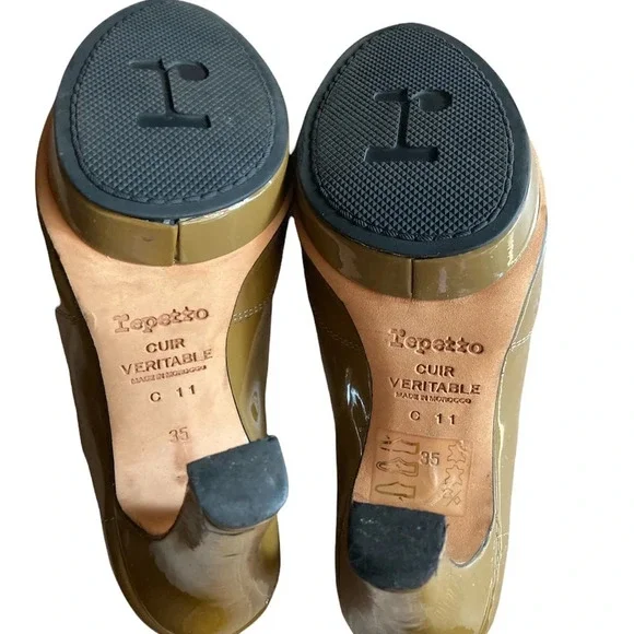 REPETTO Taupe Patent Leather Classic Platform Shoes Size 35/5 - Picture 6 of 6